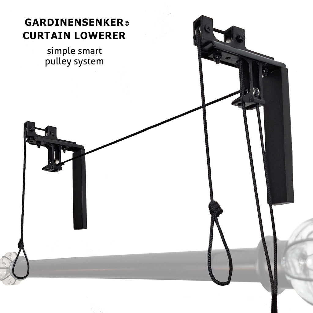 Gardinensenker© Kit Complet Noir, Tendeur de câble pour lever et abaisser les tringles à rideaux