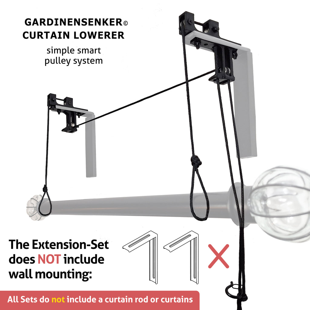 Gardinensenker© Kit complémentaire Blanc, Cordon pour lever et abaisser les tringles à rideaux (Copie)