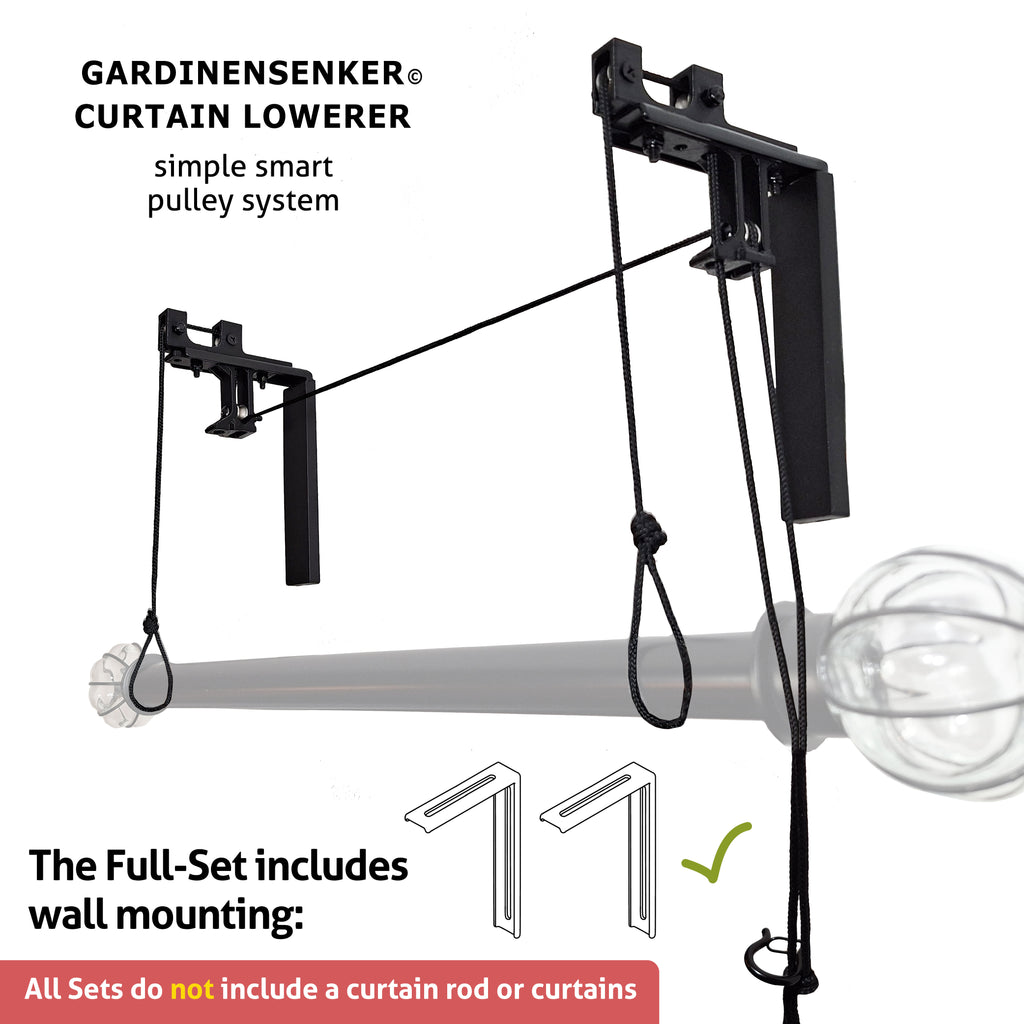 Gardinensenker© Kit Complet Blanc, Système de levage pour tringles à rideaux (Copie)